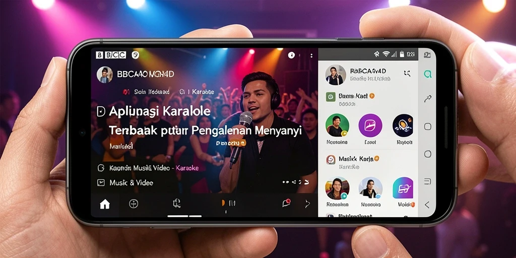 Antarmuka aplikasi BBCA4D saat melakukan Karaoke yang interaktif.