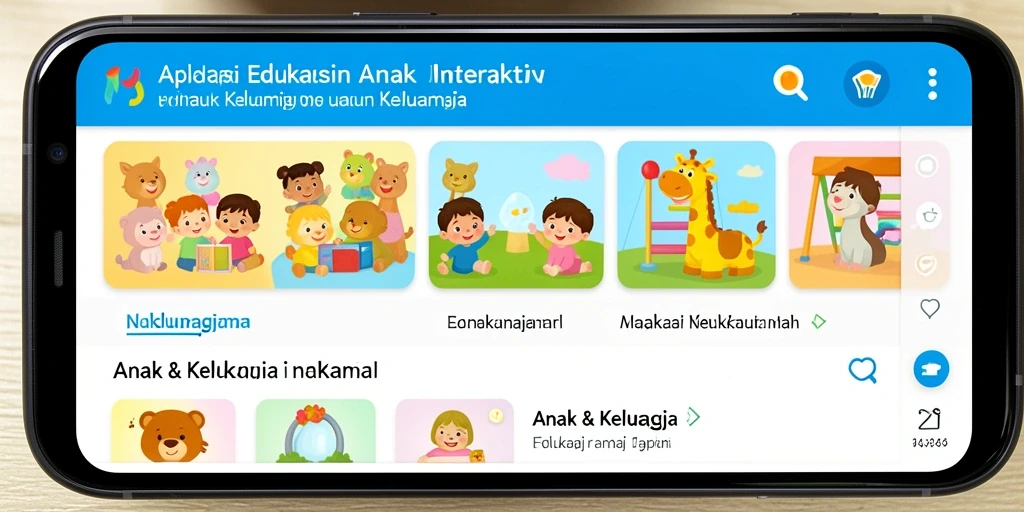 Tampilan antarmuka aplikasi N06 untuk Edukasi Anak yang interaktif.