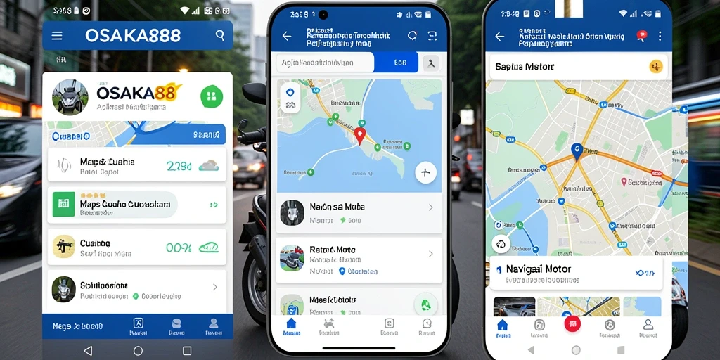 Antarmuka pengguna OSAKA88 menampilkan rute navigasi yang jelas dan informatif.